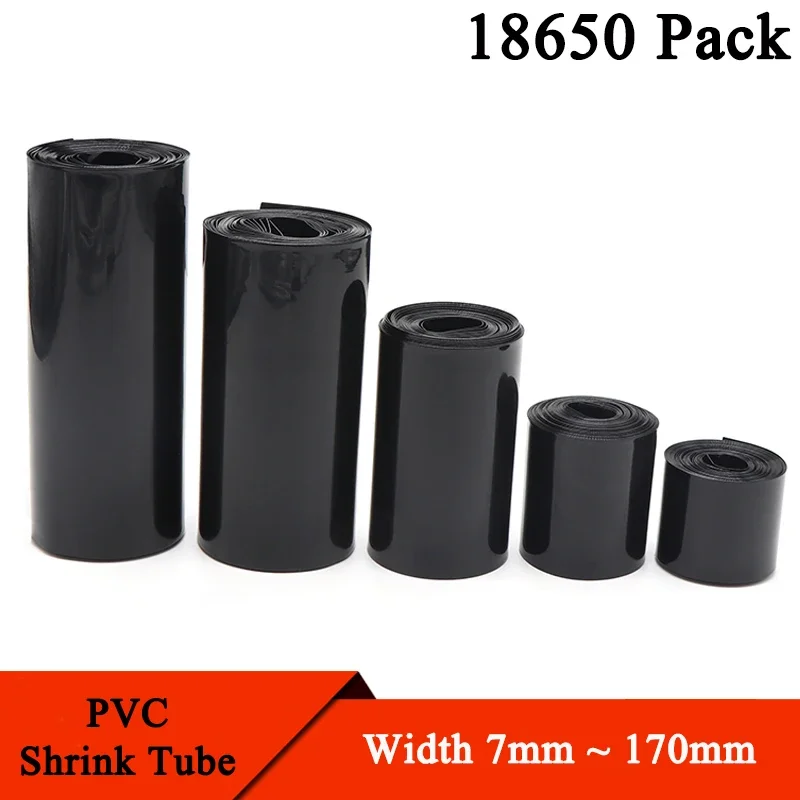 Shrink Wrap Pvc - 1 Meter Schwarzer 18650 Lipo-Akku PVC-Schrumpfschlauch