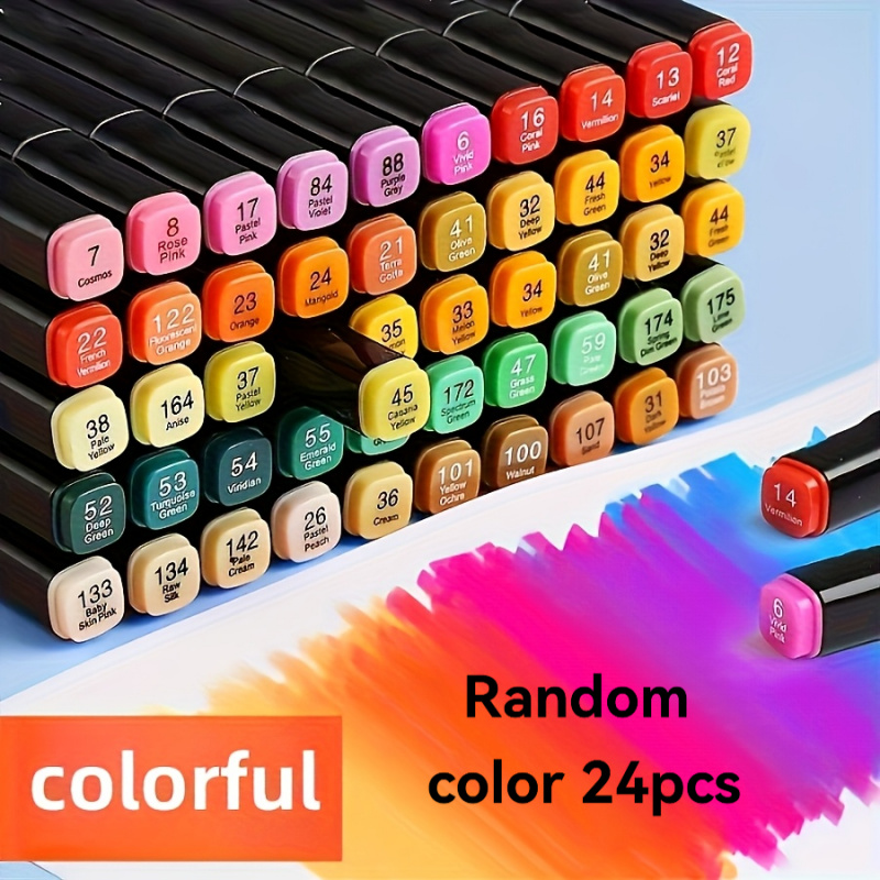 Copic Marker Sketch - 24 Farben Kunstmarker-Stifte, Zeichenstifte mit Doppelspitze,