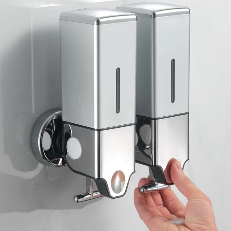 Soap Making Machine At Home - Flüssigseifenspender aus Kunststoff, weiß/silber, Duschspender, manueller
