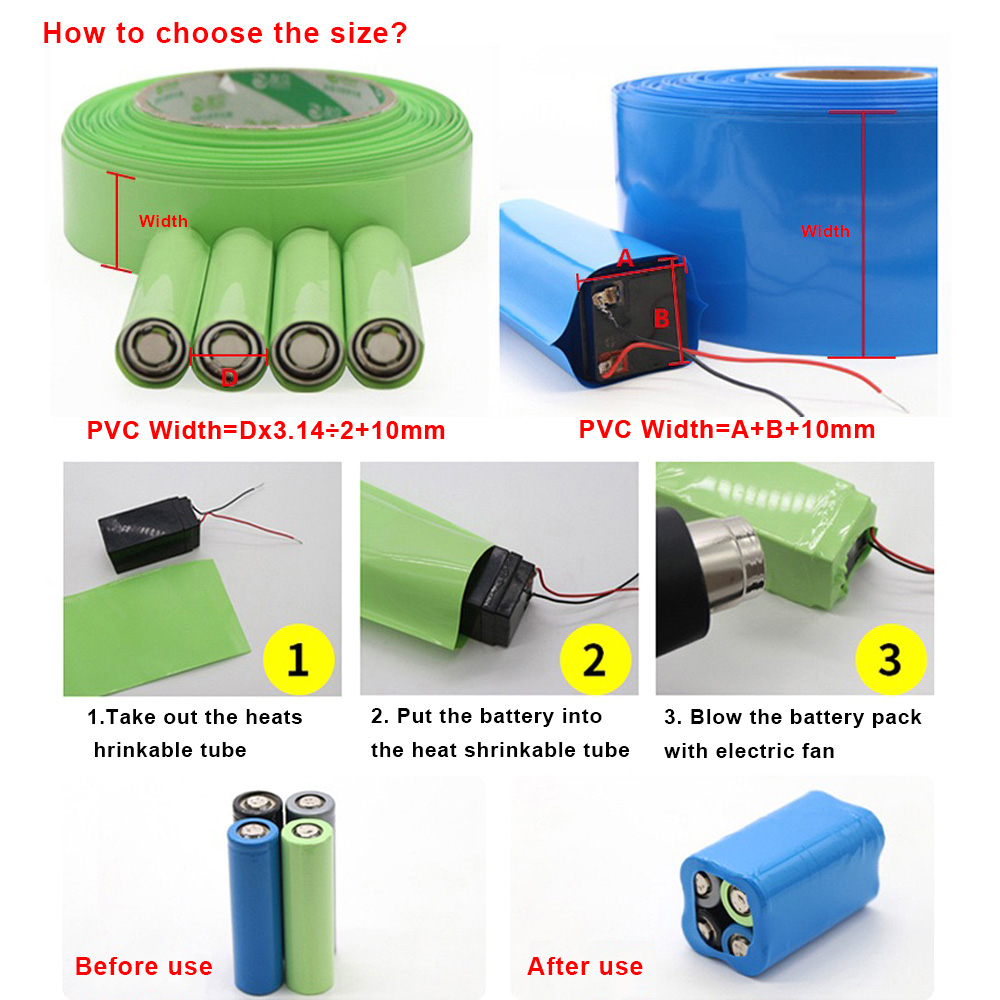 1 Meter 18650 Lipo-Akku, PVC-S – Shrink Wrap Pvc Bewertung und Preis